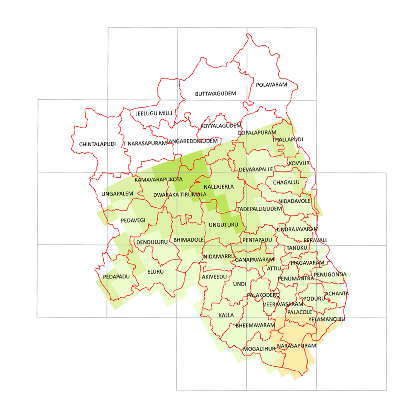 Storm surge inundation map for cyclone with wind speed